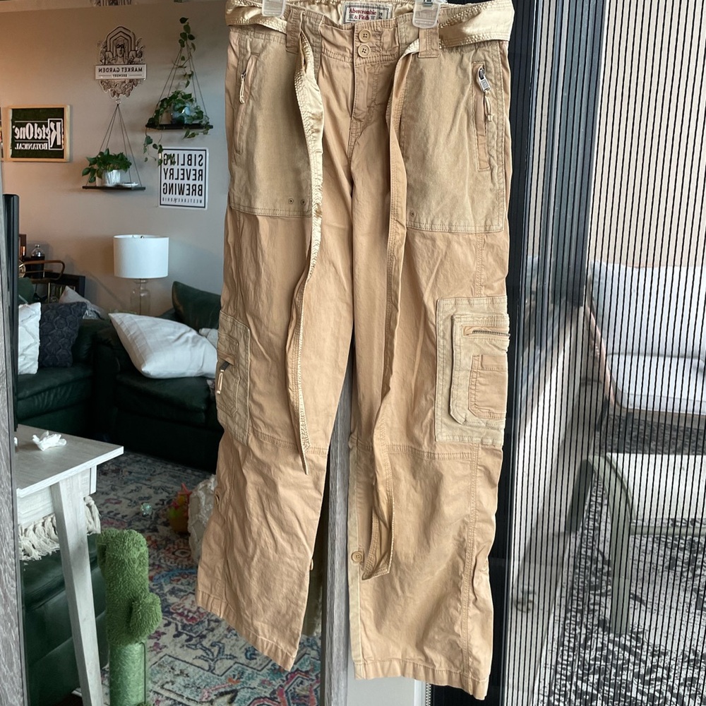 A&F Khaki Cargo Pants